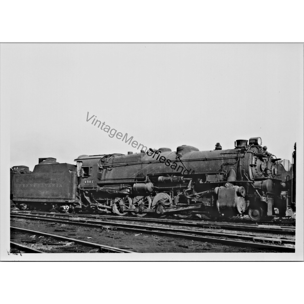 Vintage Pennsylvania Railroad PR - 4501 Steam Locomotive 5"X7" Real Photo T2-155